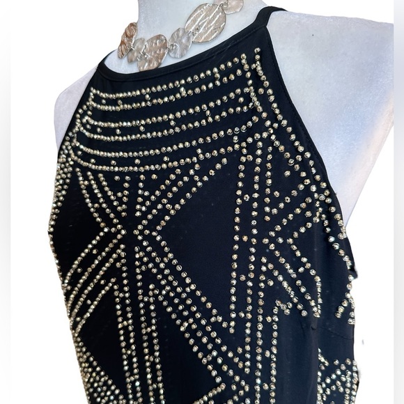 Blue Sage Beaded High Neckline Dress - Picture 2 of 5